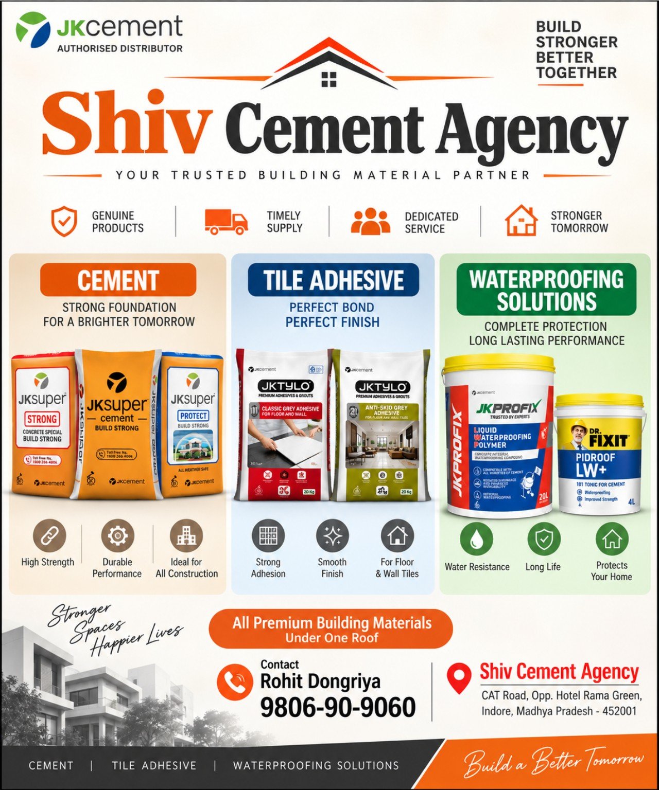Cement Tile Adhesive Waterproofing Solutions at Shiv Cement Agency